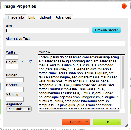 Email Marketing File Browser Dialog